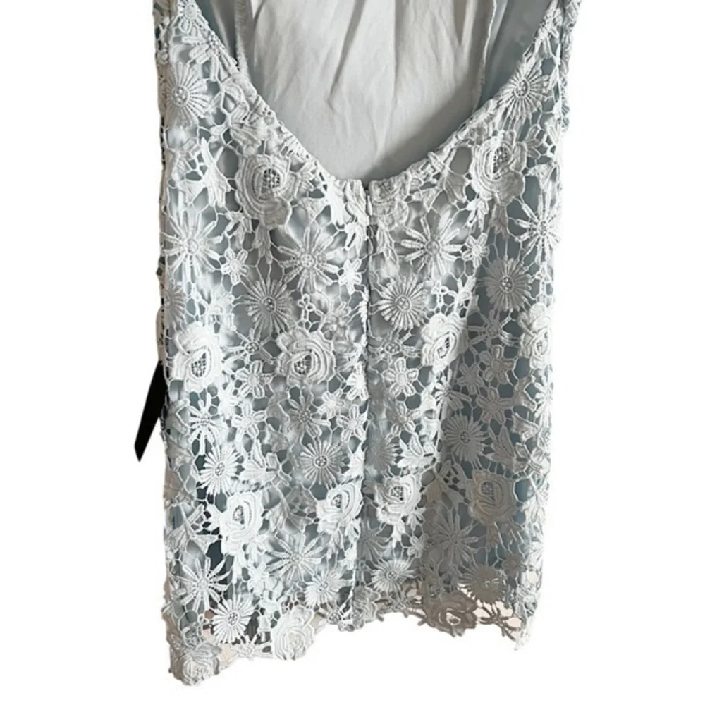 Lulus Romance Language Light Blue Backless Lace Dress Size Medium - Picture 12 of 12